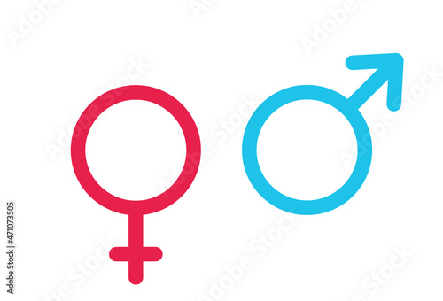 Male and female symbols. Vector illustration on modern flat design