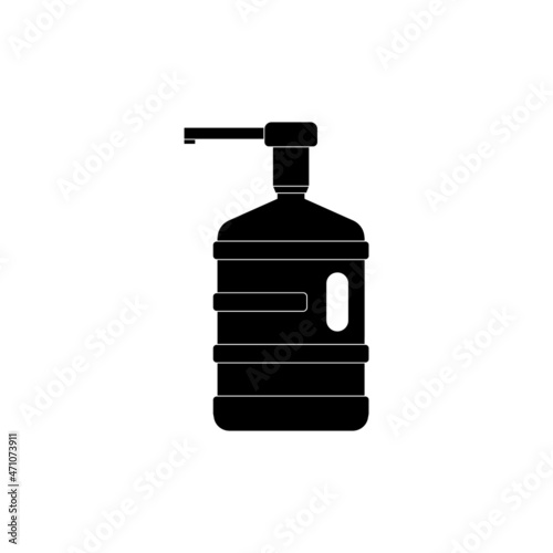 A large bottle for clean water with a hand pump on a white background.