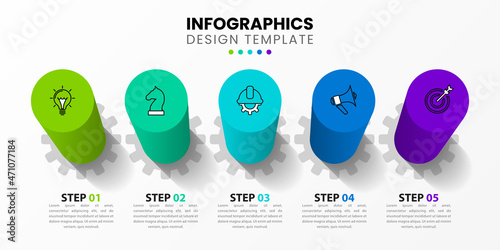 Infographic design template. Creative concept with 5 steps