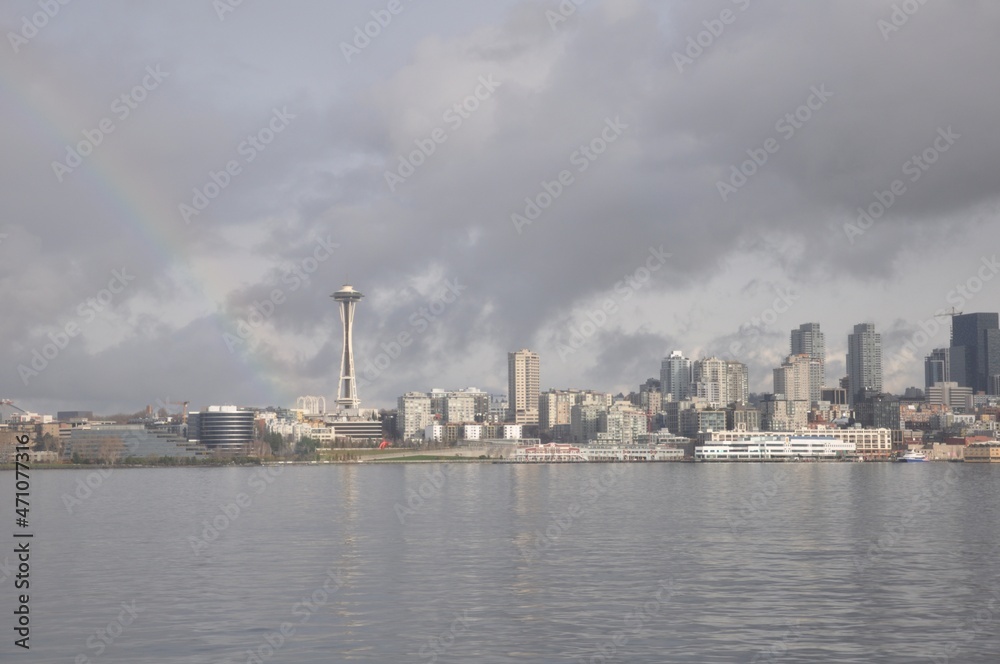 Skyline Seattle Regenbogen 