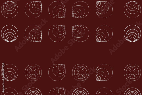 Circles Abstract Pattern with Dark Red Background