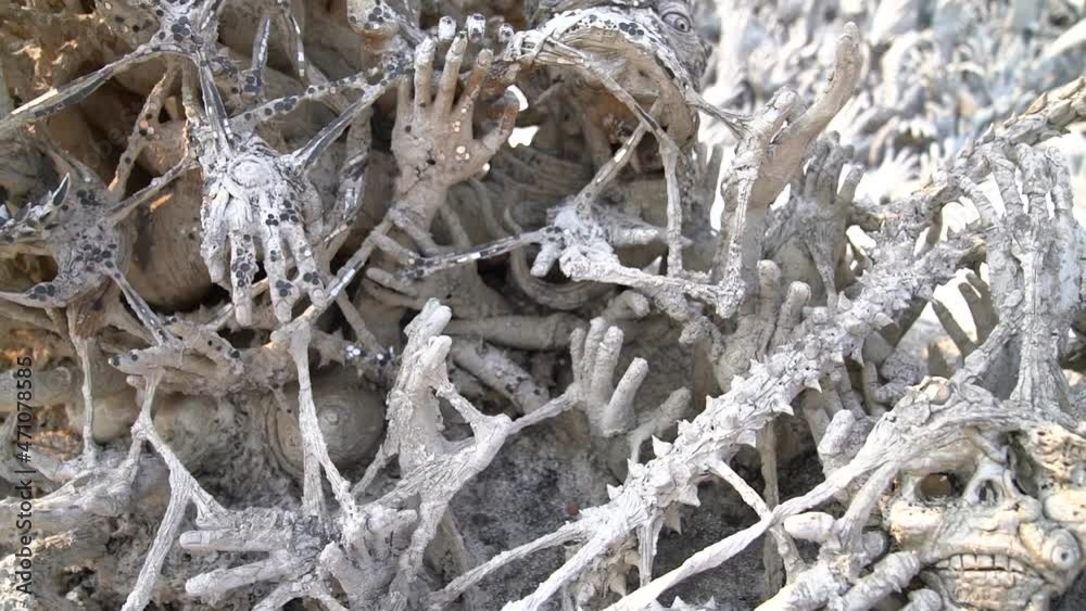 Wat Rong Khun is a white Buddhist temple located near the city of Chiang Rai in Thailand Wat Rong Khun is a white Buddhist temple located near the city of Chiang Rai in Thailand