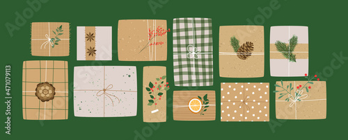 Merry Christmas recycled wrapping paper gift set