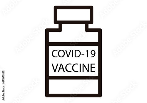 Icono negro de bote con vacuna covid-19.