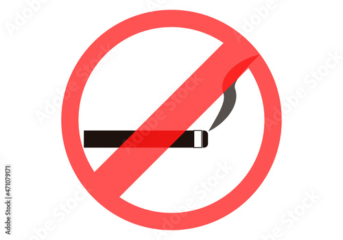 Icono de prohibido fumar en fondo blanco.