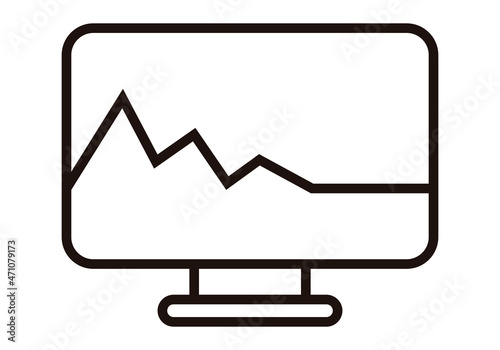 Icono de monitor con pulso cardiaco. 
