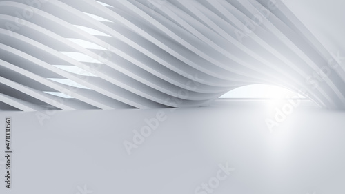 Abstract Futuristic empty floor and room Sci-Fi Corridor With light for showcase,room,interior,display products.Modern Future cement floor and wall background technology interior concept.3d render