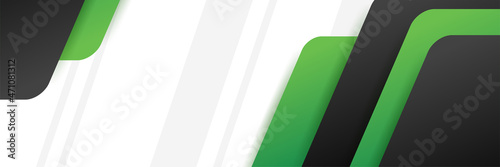 Modern black and green banner background. Vector abstract graphic design banner pattern background template.