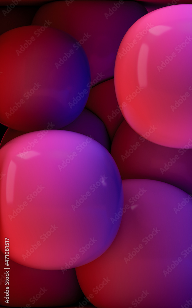 Soft balls, geometrical concept, 3d rendering. Soft balls, geometrical concept, 3d rendering.