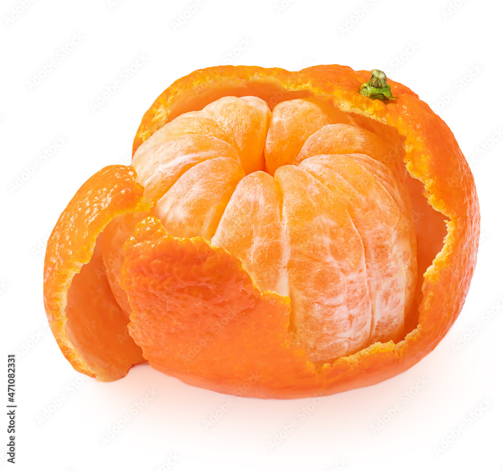 Peeled Mandarines oranges fruits or tangerines isolated on white background. Peeled Mandarines oranges fruits or tangerines isolated on white background.
