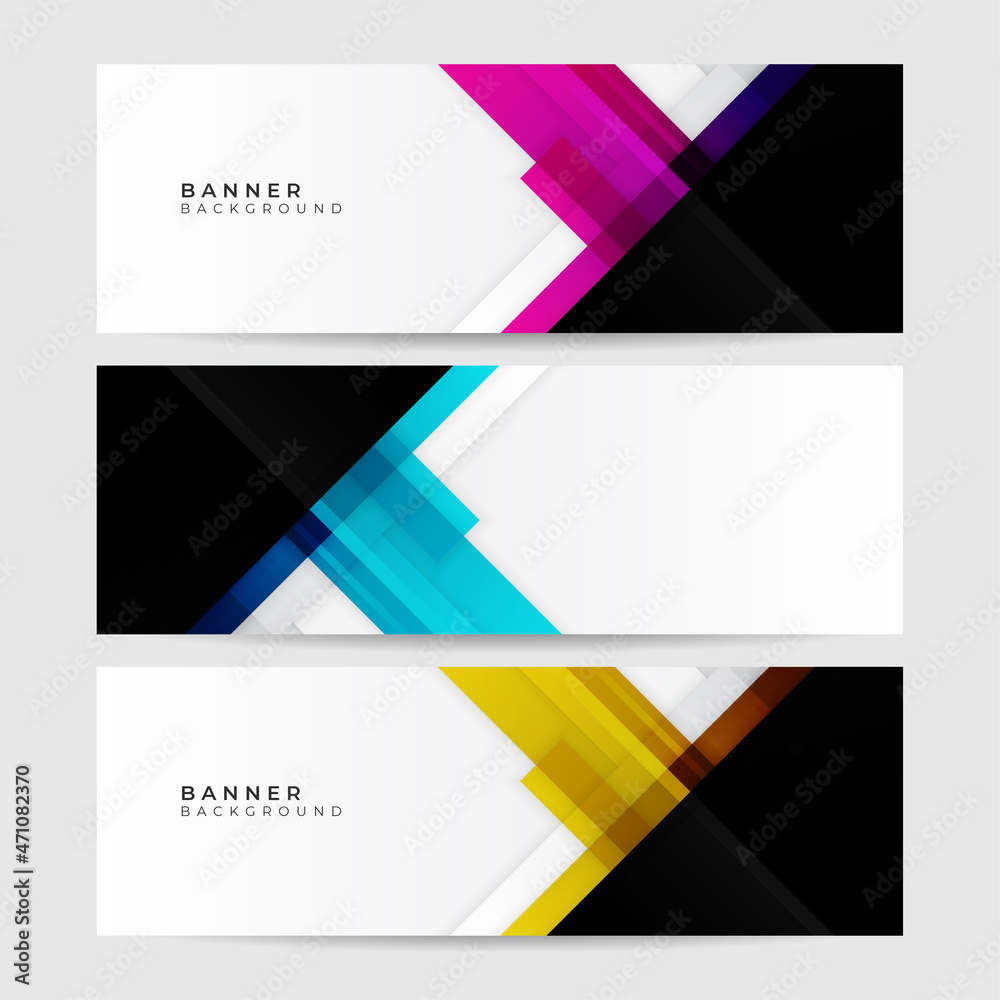 Fototapeta premium Colorful blue red yellow geometric web banner background. Vector abstract graphic design banner pattern background template.