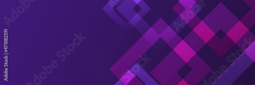 Purple technology banner background. Vector abstract graphic design banner pattern background template.