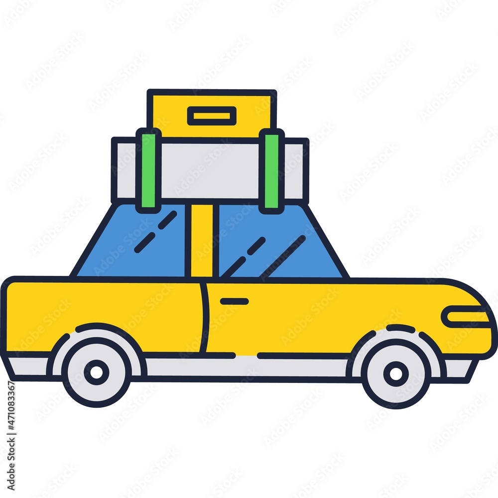 Car travel icon vacation road trip vector Car travel icon vacation road trip vector