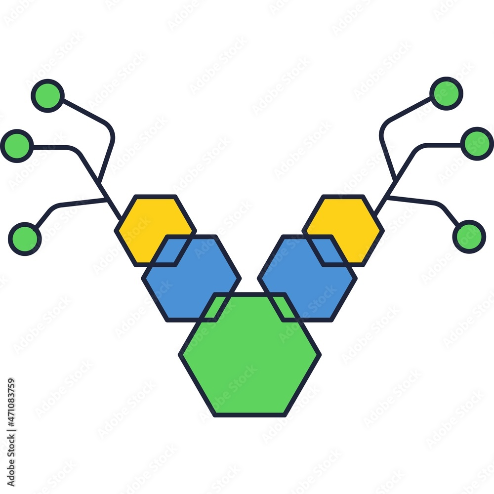 Block chain technology icon vector on white Block chain technology icon vector on white
