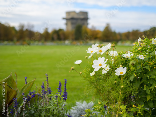 Photography Antiaircraft tower of World War II in Augarten Park in Vienna