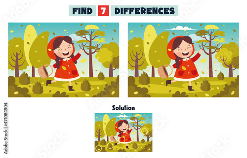 Find Seven Differences Activity For Children