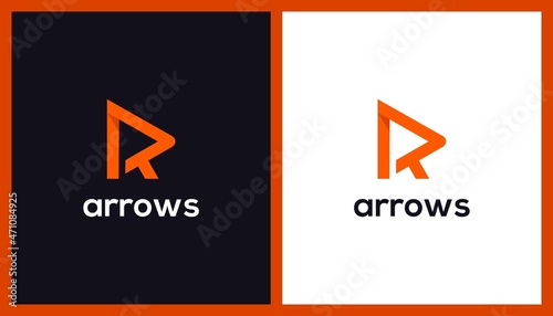 Abstract Letter R Arrow Logo Design. Growth Arrow Editable. Creative Template Vector Icon Illustration. © semoro