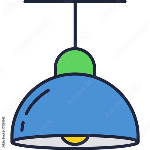 Ceiling lamp icon light pendant design vector