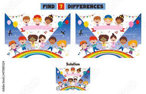 Find Seven Differences Activity For Children