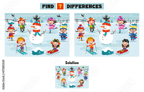 Find Seven Differences Activity For Children © yusufdemirci