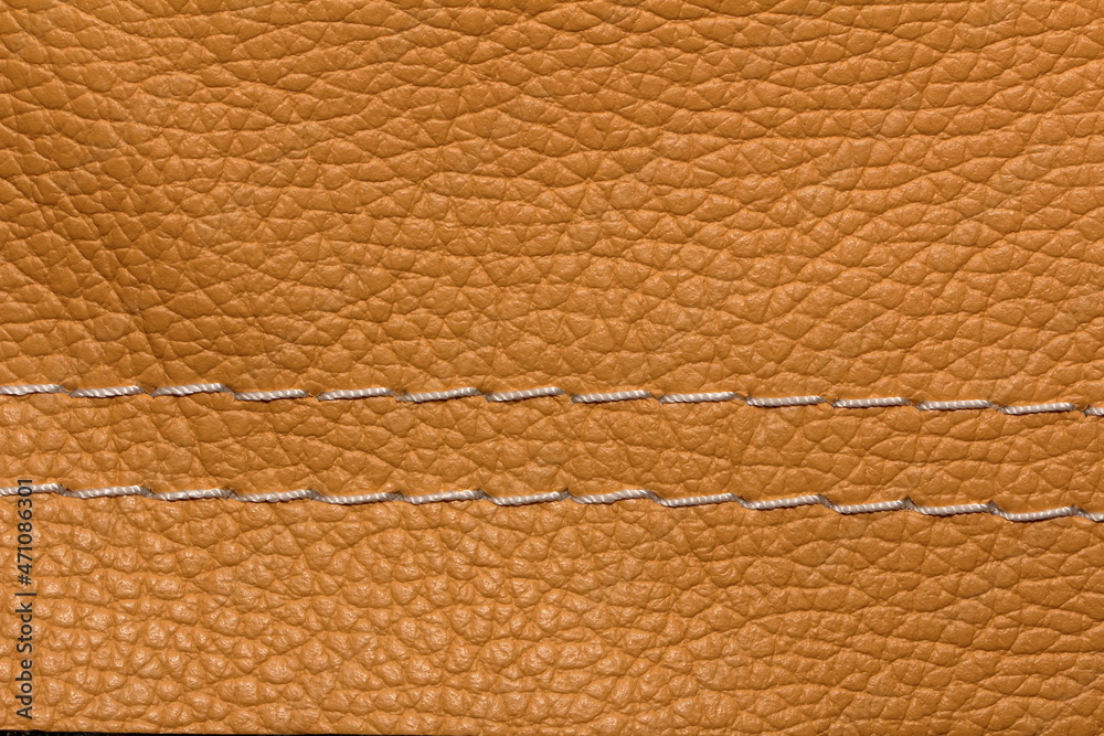 Fototapeta premium decorative seam on genuine leather
