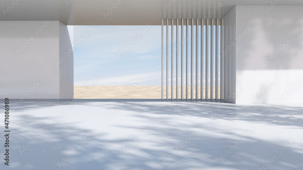 Fototapeta premium Empty room with Wall Background. 3D illustration, 3D rendering 