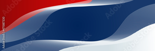 American blue red nation banner with national flag and space for text. Independence and freedom vector concept. USA country day celebration. Traditional patriotic background with waving American flag