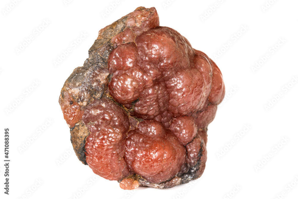 Macro stone cobalt calcite mineral on white background Macro stone cobalt calcite mineral on white background