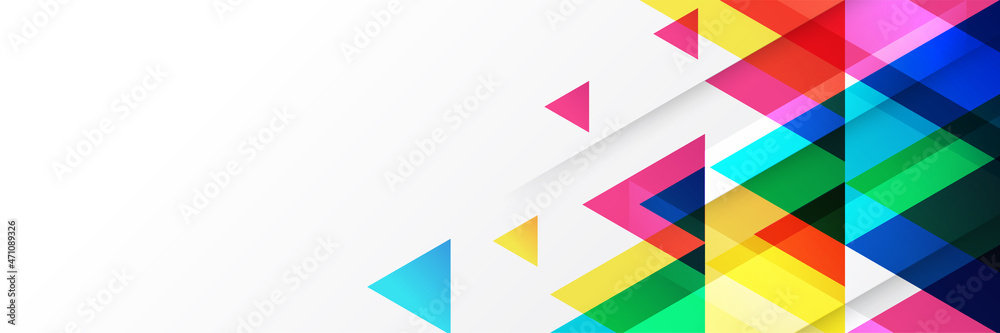 Colorful Geometric Triangle Banner Background
