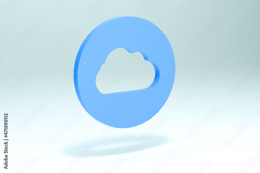Cloud icon. Symbol on white background. 3d render illustration Cloud icon. Symbol on white background. 3d render illustration