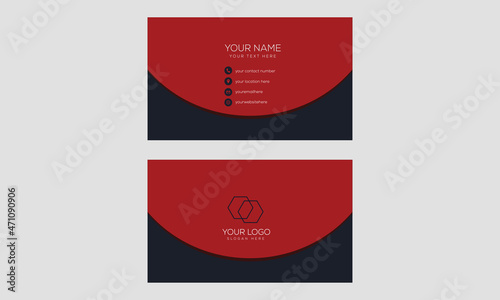 red and black minimal business card design template 
