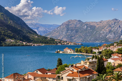 View to Boka Kotorska Bay from above.