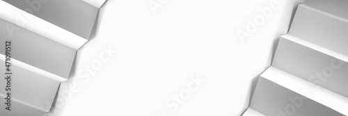 Abstract white 3d line background for product presentation with copy space. Banner