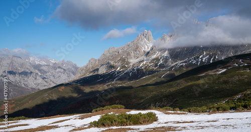 Mountain range in the Picos de Europa National Park, Spain