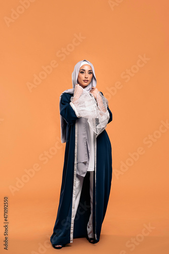 Young muslim woman looking at camera.