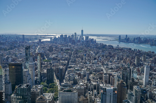Amazing panoramic view of the city New York, where you can see the Hudson River, the east river, central park and skyscrapers
