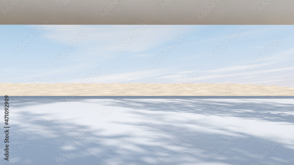 Empty room with Wall Background. 3D illustration, 3D rendering	