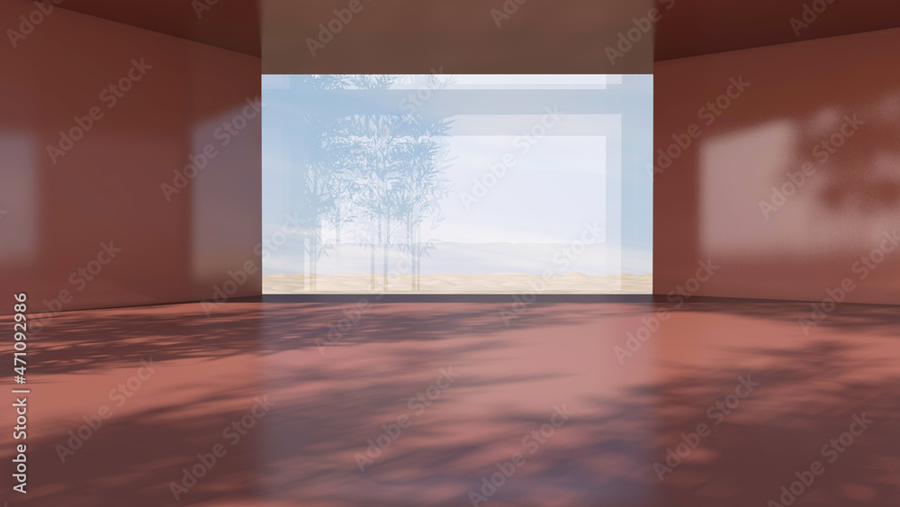 Empty room with Wall Background. 3D illustration, 3D rendering	

