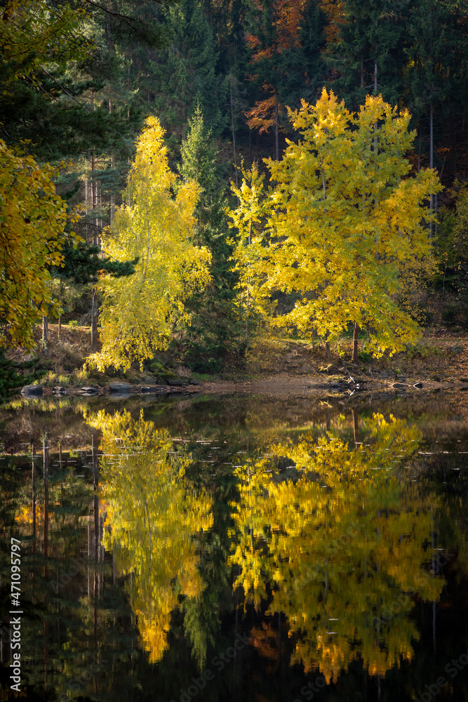 autumn scenery in the Waldviertel, Lake Ottenstein in Lower Austria, Austria autumn scenery in the Waldviertel, Lake Ottenstein in Lower Austria, Austria