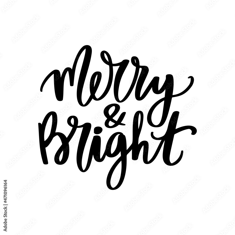 Vector Merry Christmas quote. Modern calligraphy sayings. Holidays design