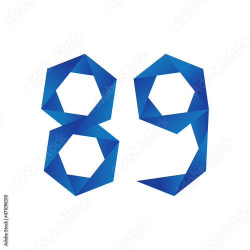Number 89 logo with gemetric pattern photo