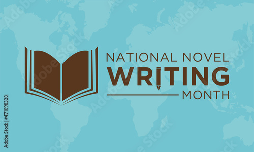 National Novel Writing awareness month banner design Vector template