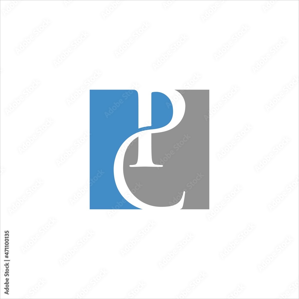 initials p c logo vector template