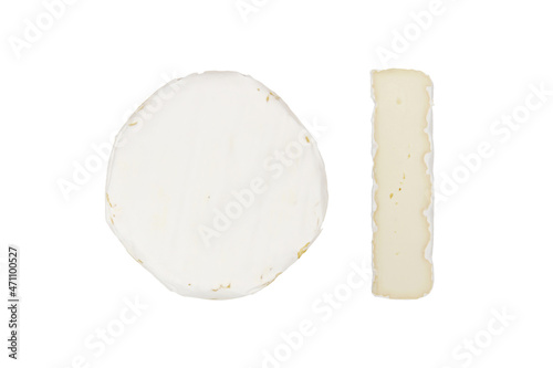 Minever cheese, isolated on white photo