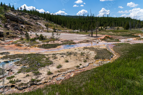 A view from Paintpot Hill at Artists' Paint Pots in Yellowstone National Park