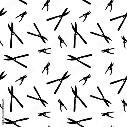 Hedge shears and pruning shears background