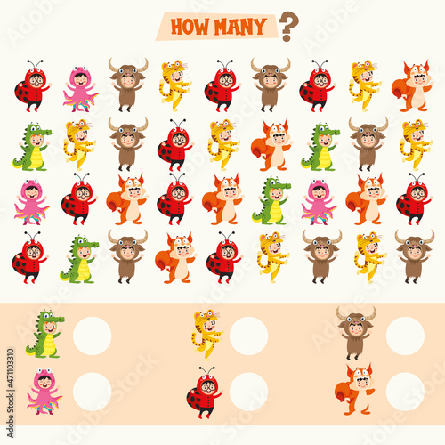 Math Worksheet Template With How Many