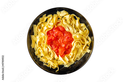 pasta tomato sauce Fettuccine vegetable tagliatelle meal linguini snack on the table copy space food background vegan or vegetarian food 