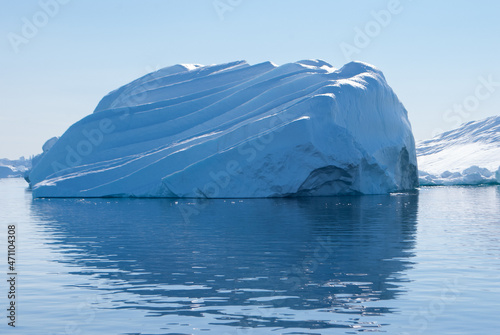 beautiful striped iceberg in greenland