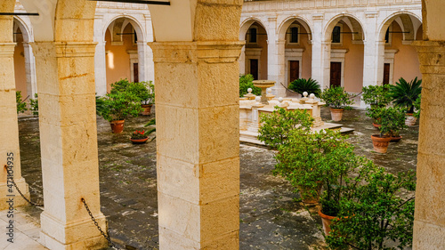 View of Montecassino Abbey  Cassino  Latium  Italy